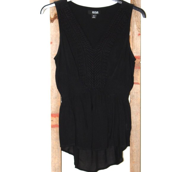 a.n.a. A New Approach Smocked Crochet Tank Top Blouse - Picture 2 of 13